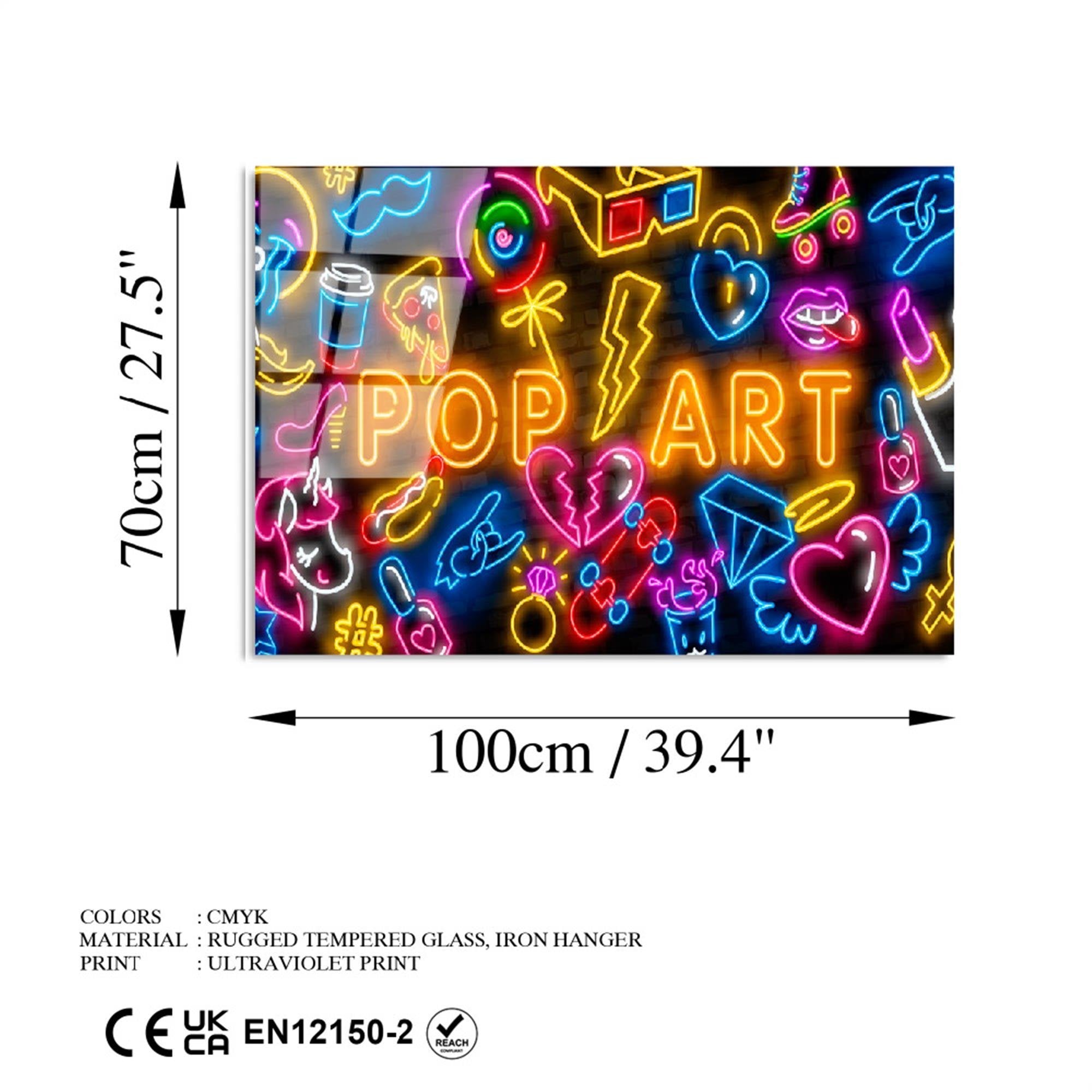 UV-751 Baskılı Cam Dikdörtgen Duvar Tablosu | ByLamp