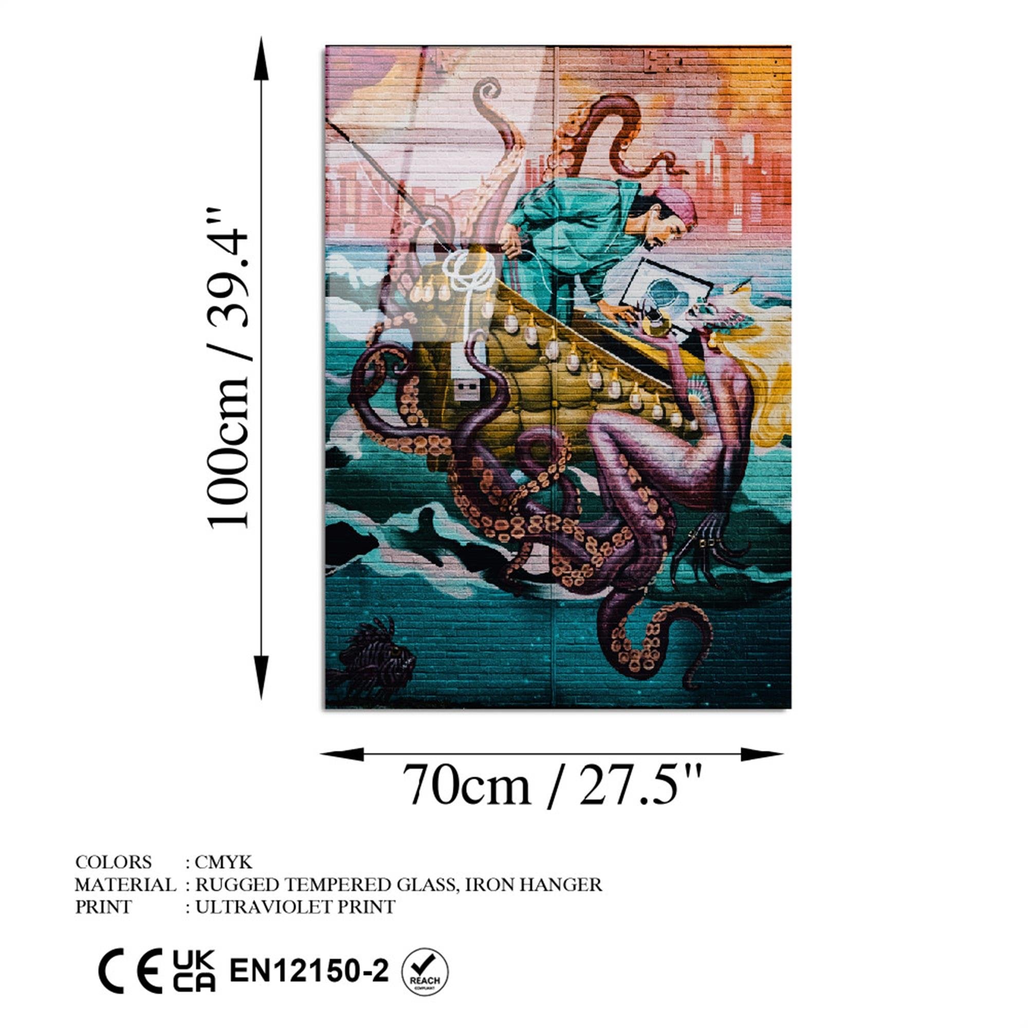 UV-804 Baskılı Cam Dikdörtgen Duvar Tablosu | ByLamp