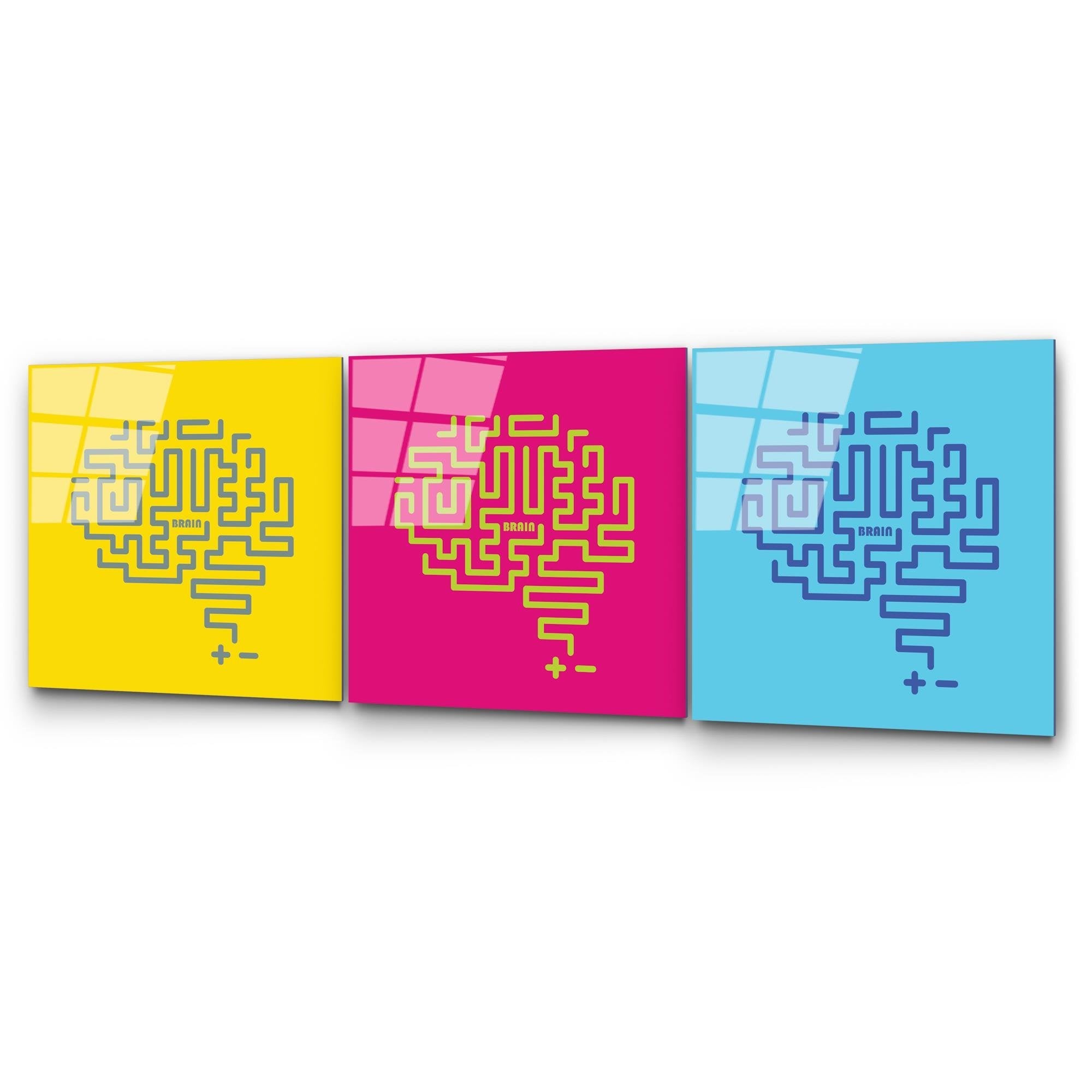 UV-851 Baskılı Cam 3'lü Set Duvar Tablosu | ByLamp