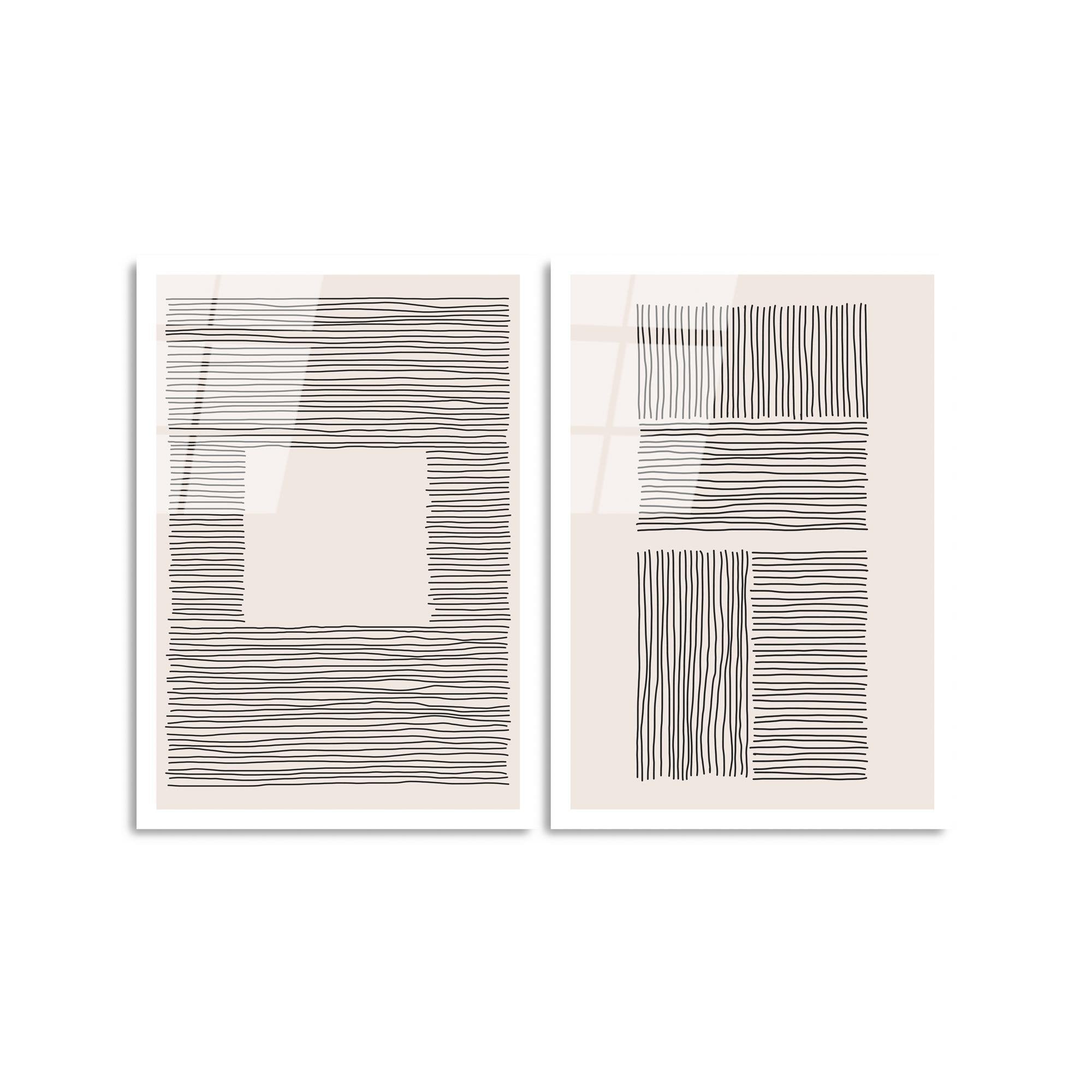 UV-937 Baskılı Cam 2'li Set Duvar Tablosu | ByLamp