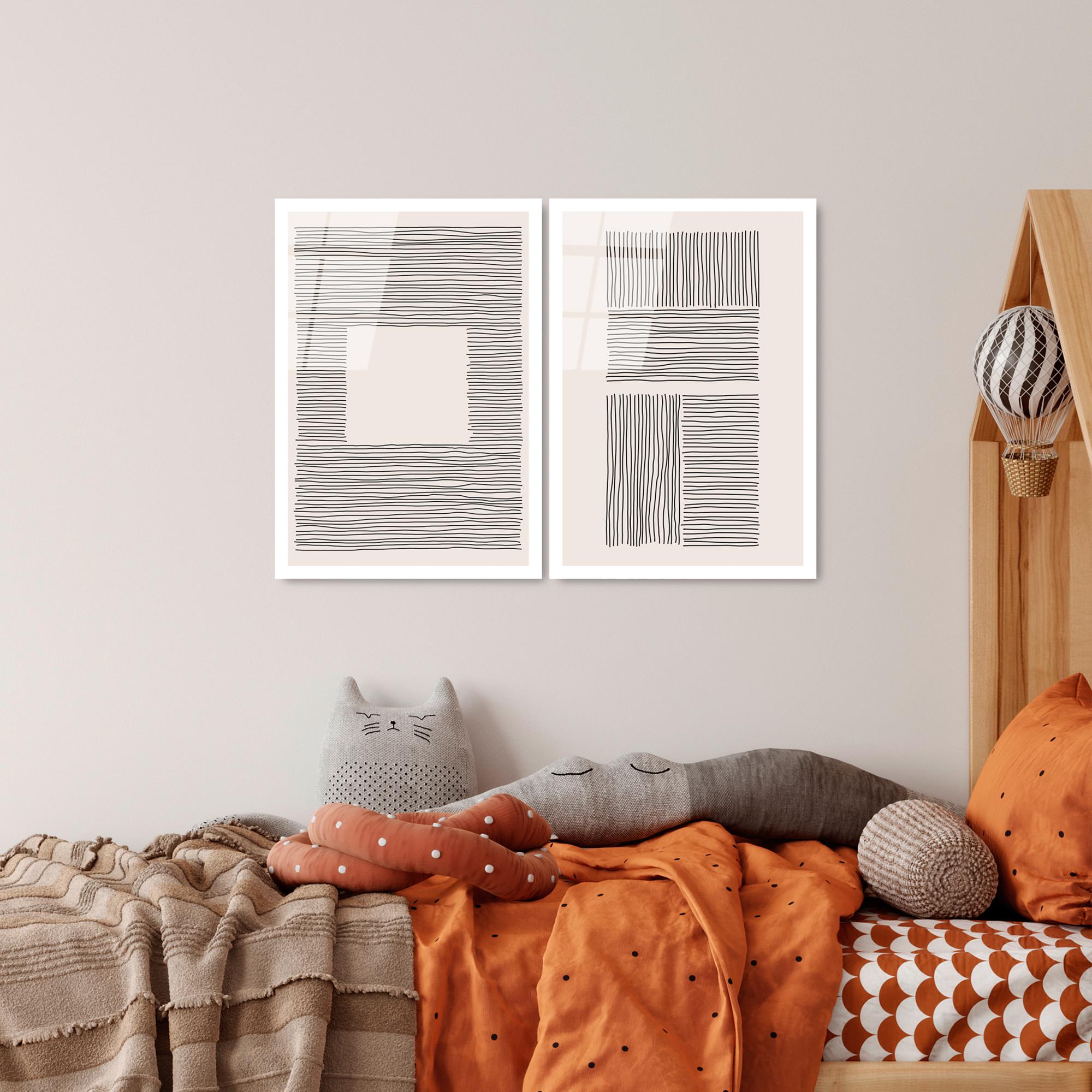 UV-937 Baskılı Cam 2'li Set Duvar Tablosu | ByLamp