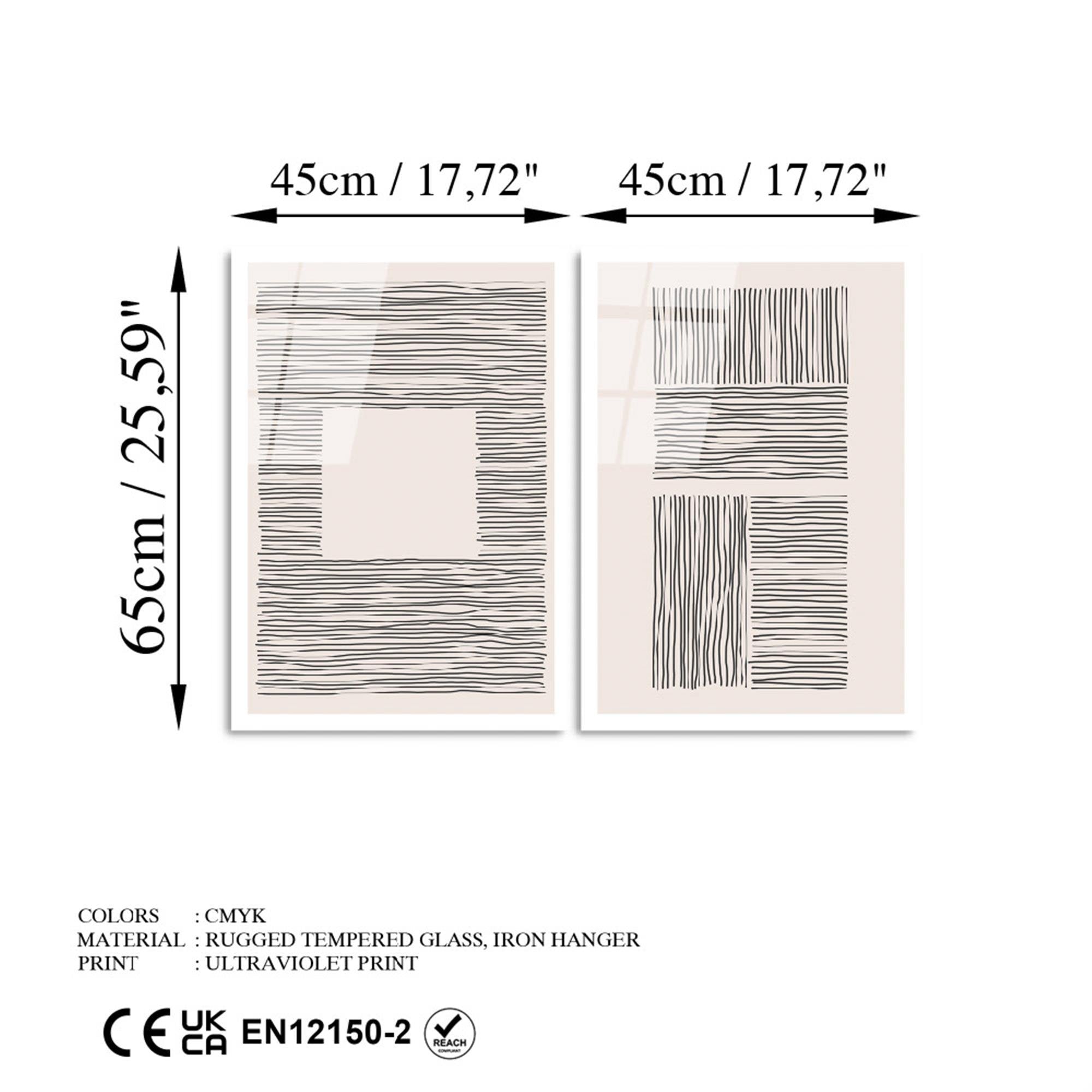 UV-937 Baskılı Cam 2'li Set Duvar Tablosu | ByLamp