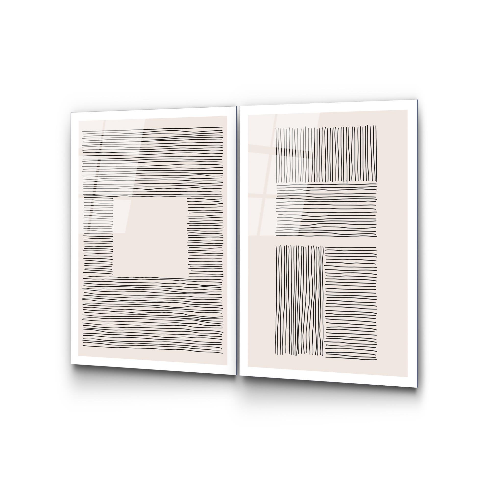 UV-937 Baskılı Cam 2'li Set Duvar Tablosu | ByLamp