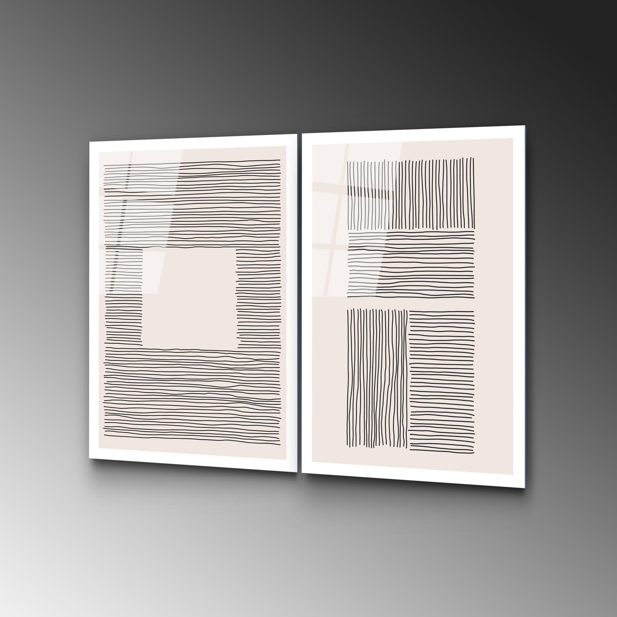 UV-937 Baskılı Cam 2'li Set Duvar Tablosu | ByLamp