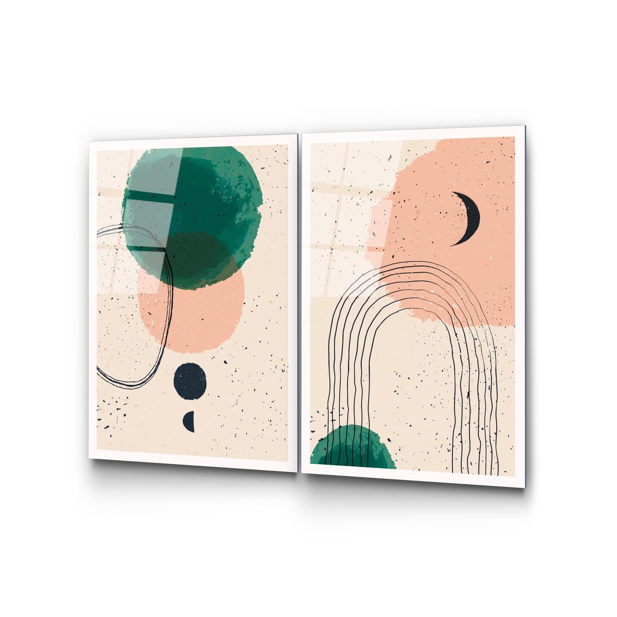 UV-951 Baskılı Cam 2'li Set Duvar Tablosu | ByLamp