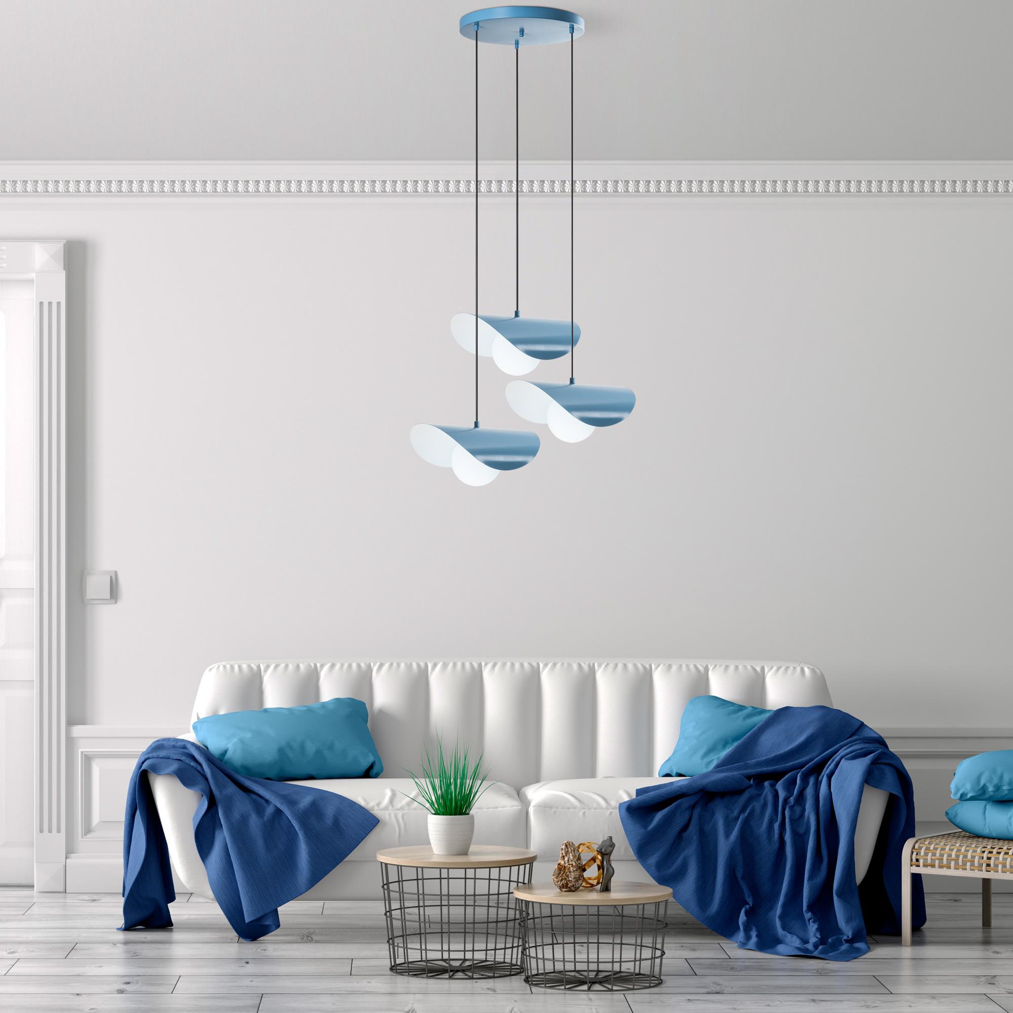 Vatoz Nus 6141 Açık Mavi Cam Sarkıt Aydınlatma | ByLamp