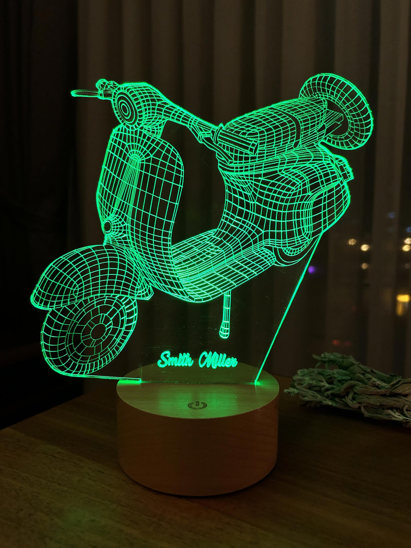 Luz nocturna LED de Vespa 3-D