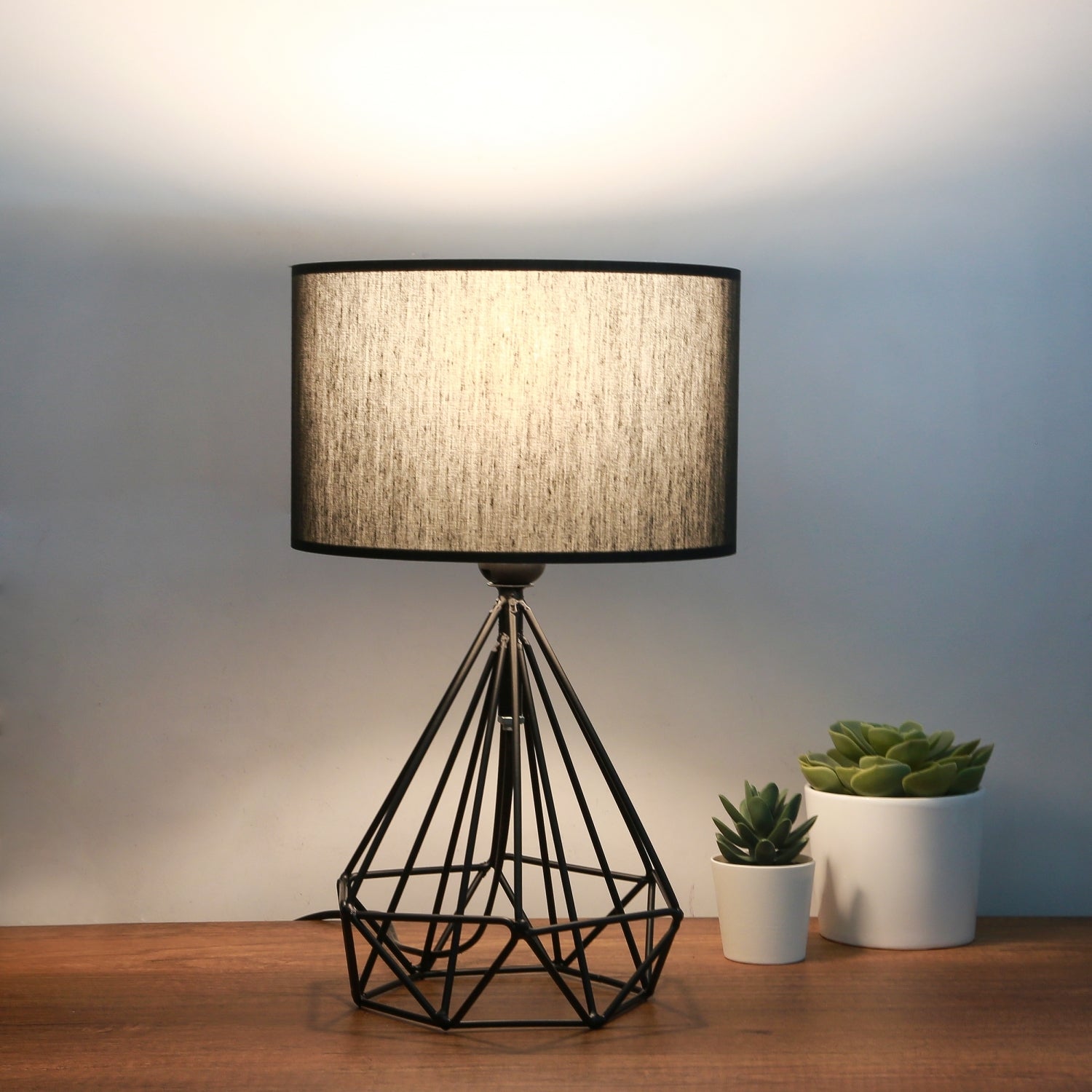 Vienna Black Fabric Cylinder Design Lampshade Table Lamp | ByLamp