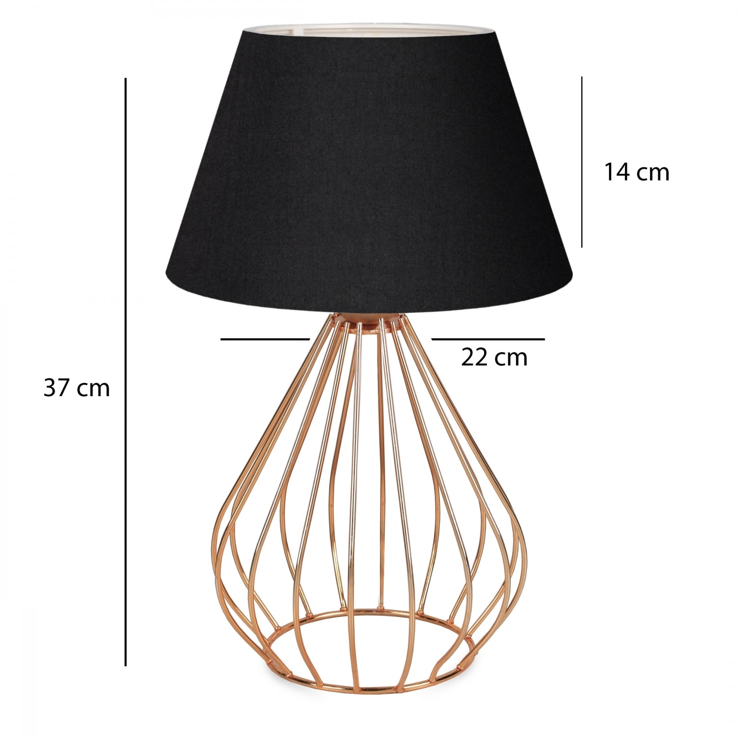 Vince Gold Body Black Shade Table Lamp | ByLamp