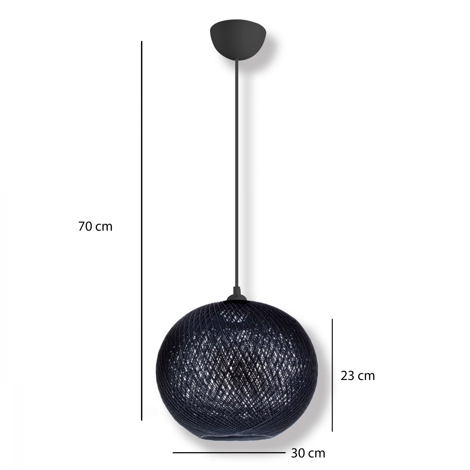 Vintage Rope 30 cm Black Lampshade Pendant Lighting | ByLamp