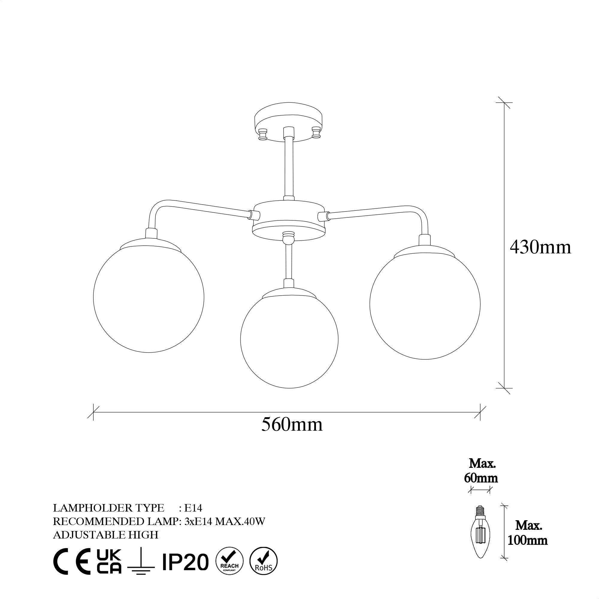 Viran 11001 Cam Plafonyer Aydınlatma | ByLamp