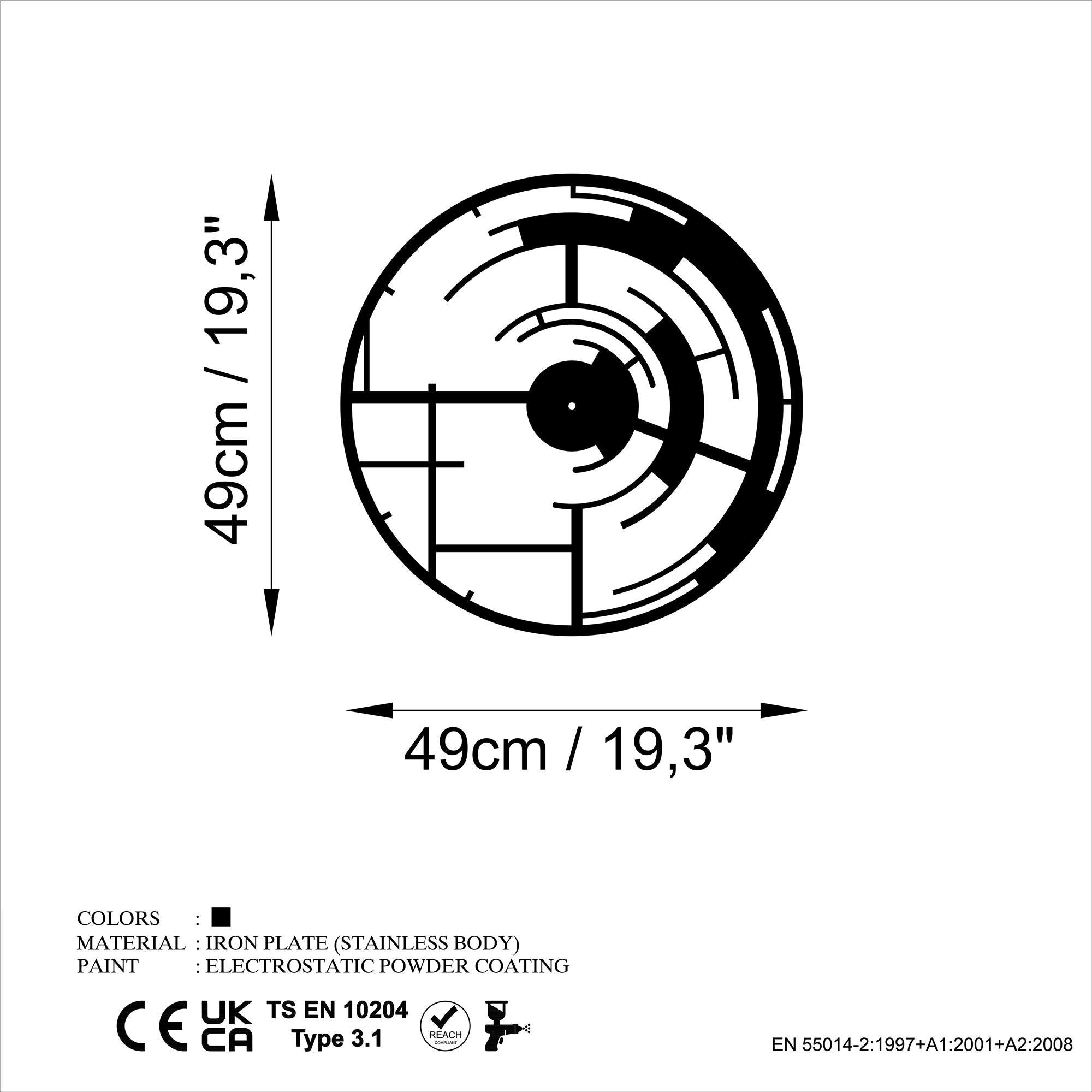 WATCH-057 Dekoratif Metal Duvar Saati | ByLamp