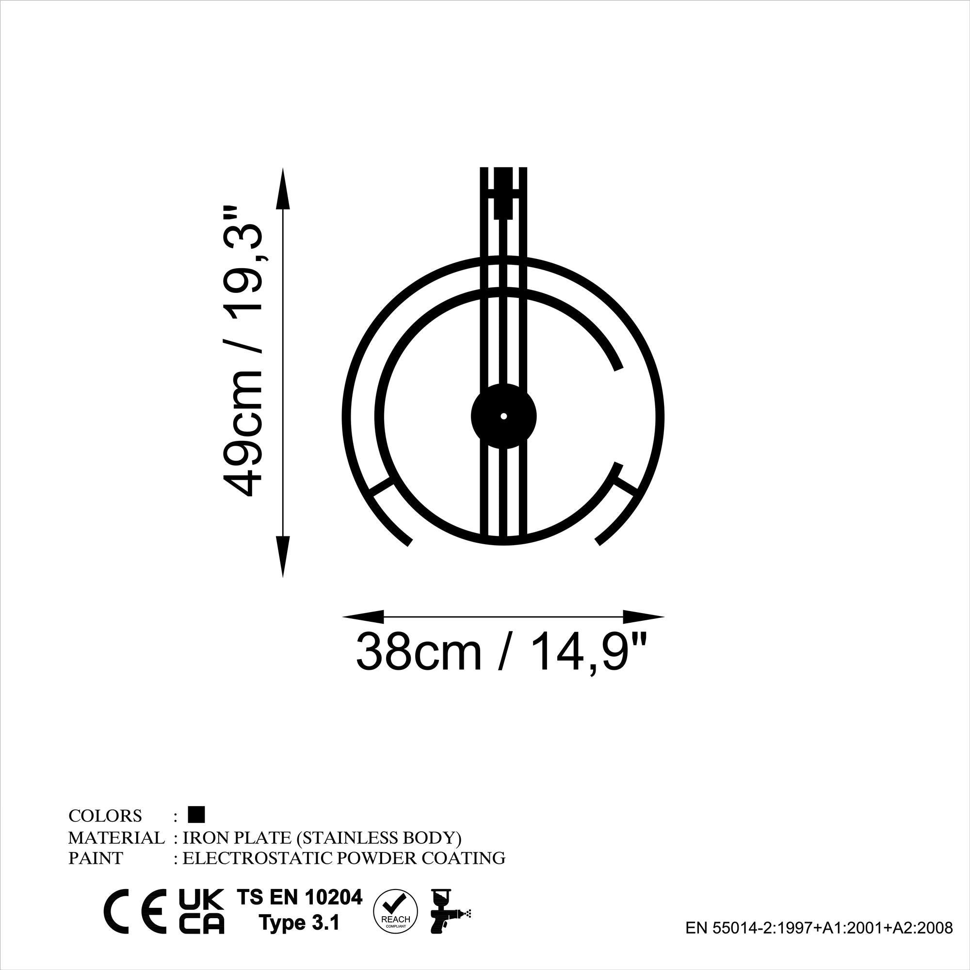 WATCH-058 Dekoratif Metal Duvar Saati | ByLamp