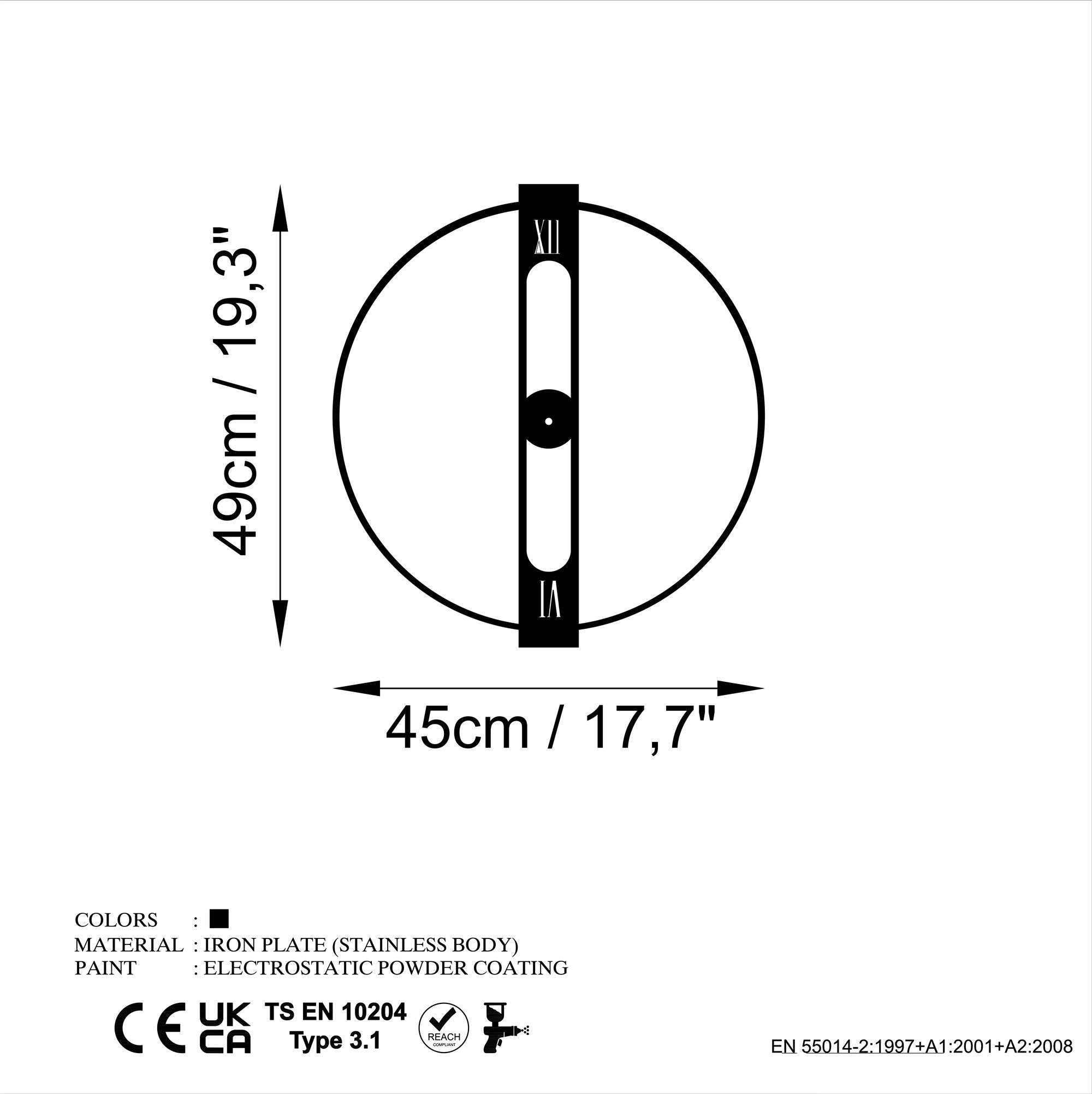 WATCH-064 Dekoratif Metal Duvar Saati | ByLamp