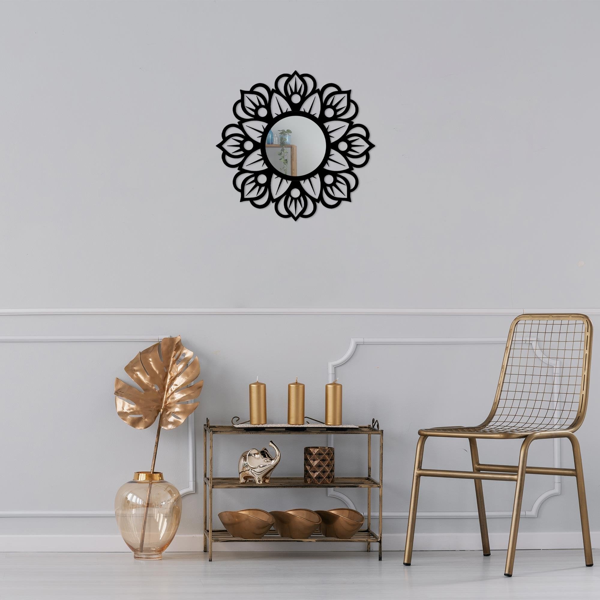 WM-010 Dekoratif Metal Duvar Aynası | ByLamp