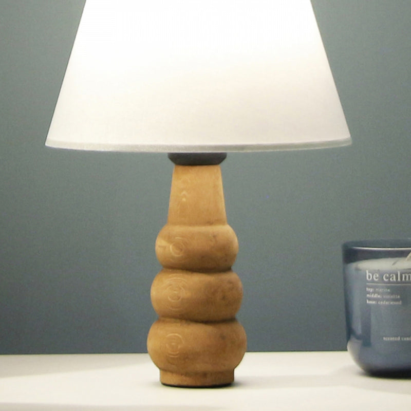 Woody Wooden Lampshade Series White Headboard Table Lamp | ByLamp