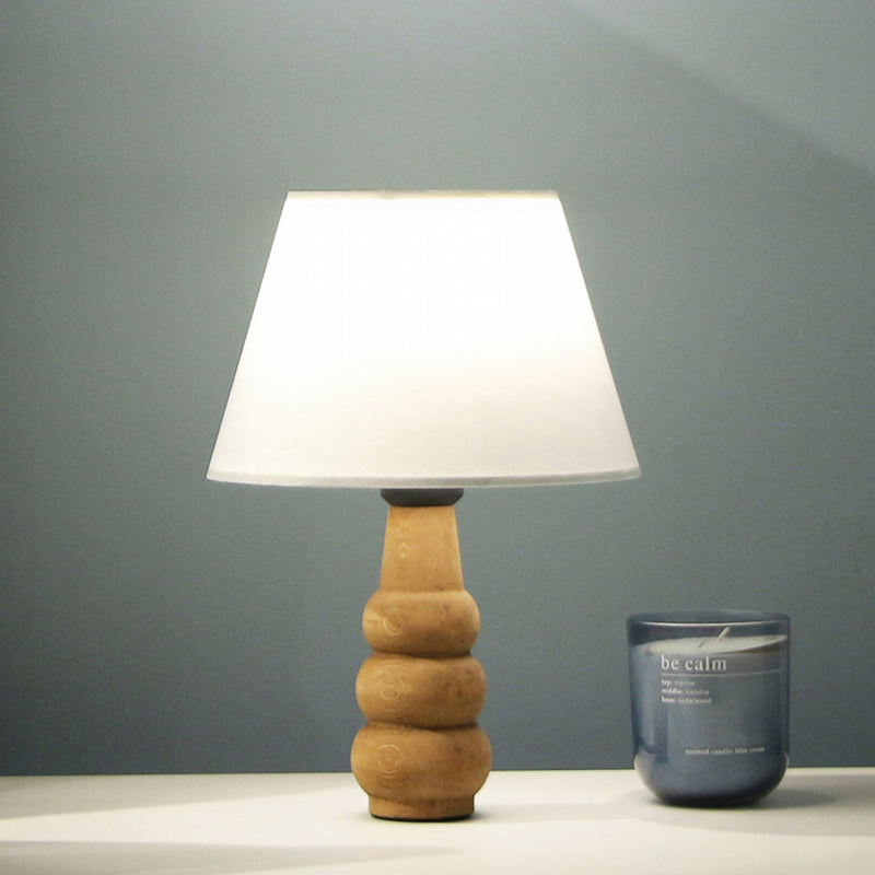 Woody Wooden Lampshade Series White Headboard Table Lamp | ByLamp