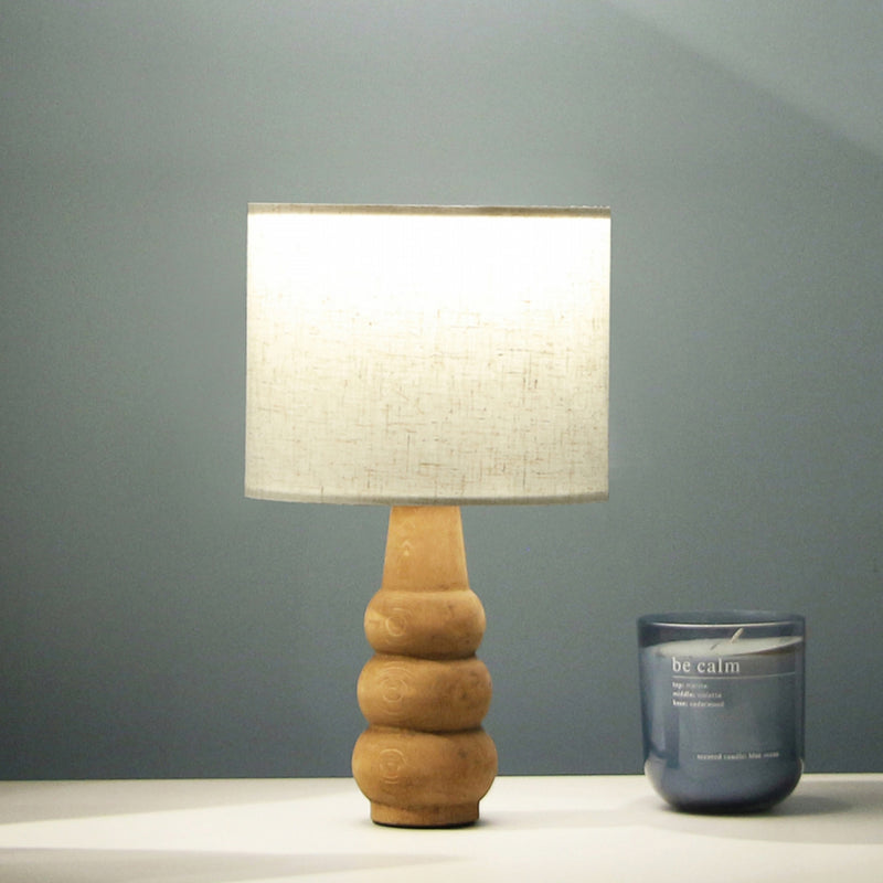 Woody Wooden Lampshade Series Flecked Headboard Table Lamp | ByLamp