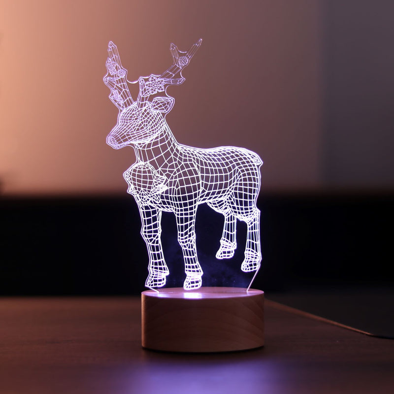 Yeni Yıl Geyiği Figürlü Dekoratif Hediye Led Masa Lambası | BYLAMP
