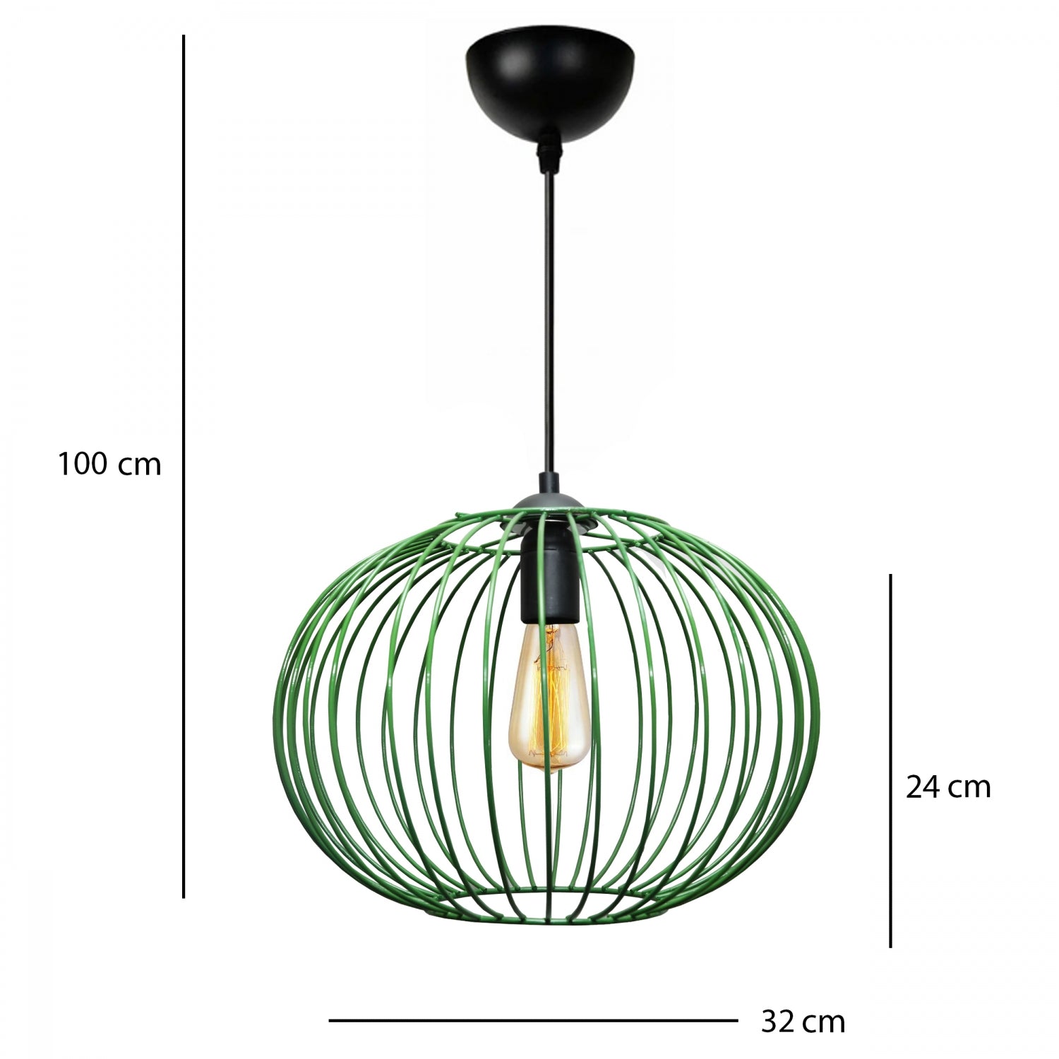 Green Round Metal Wire Pendant Lighting | ByLamp