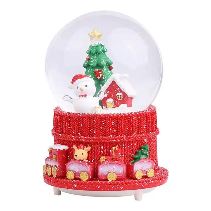 Christmas Gift Snowman and Christmas Tree Figured Lighted and Musical Snow Globe