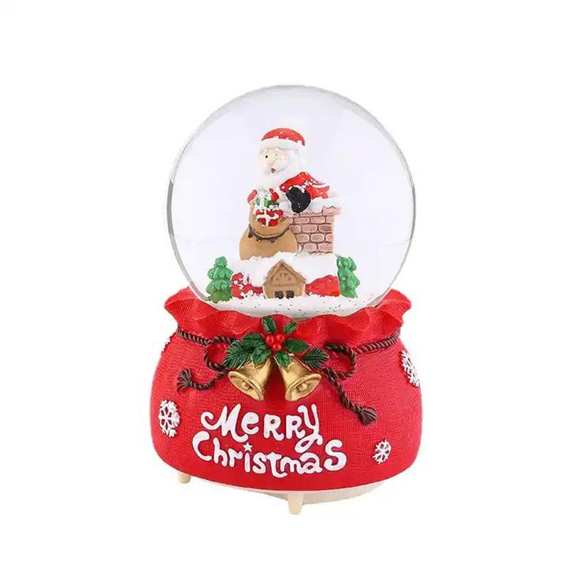 Christmas Gift Santa Claus Chimney Globe with Lights and Music