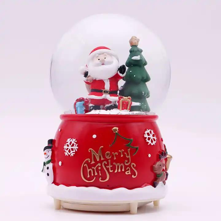 Christmas Gift Santa Claus Figured Snow Globe with Lights and Music