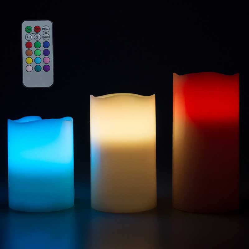12 Renk Led Gerçek Mum Lambalar