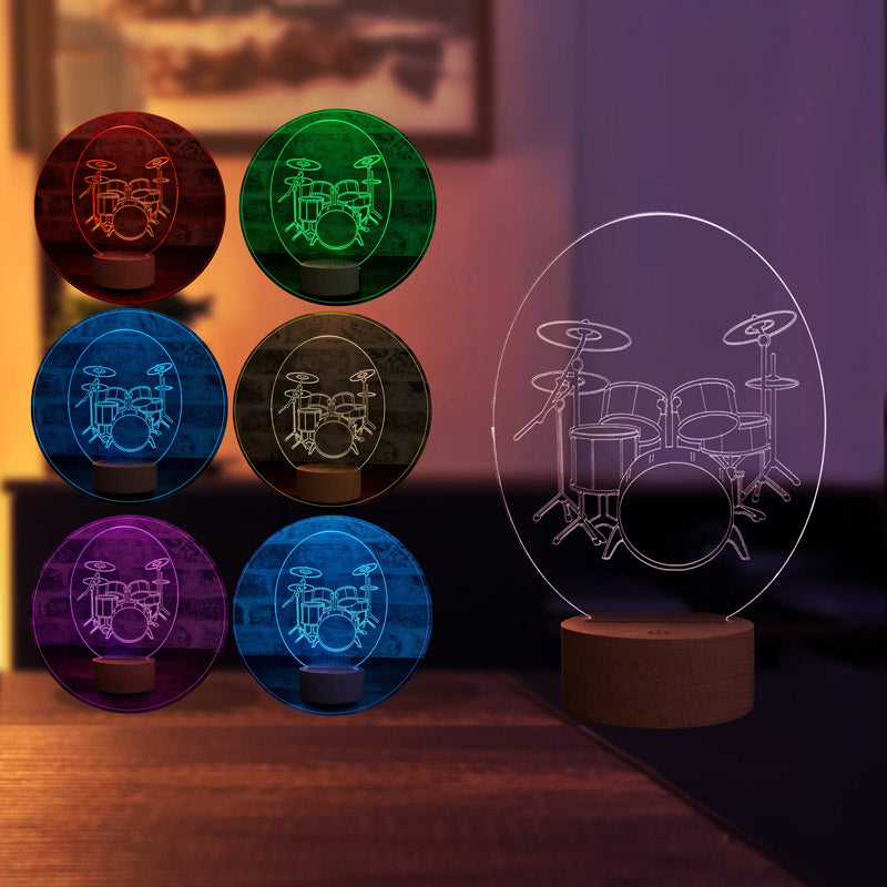 3D Drum Led Night Light