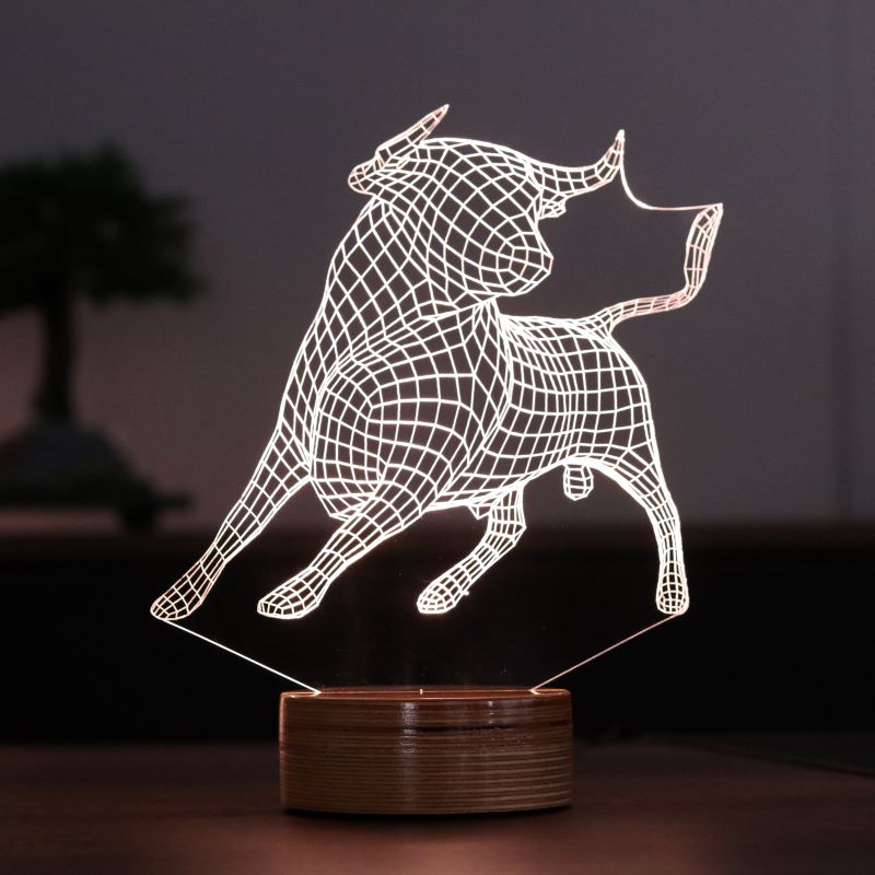 3D bull lamp