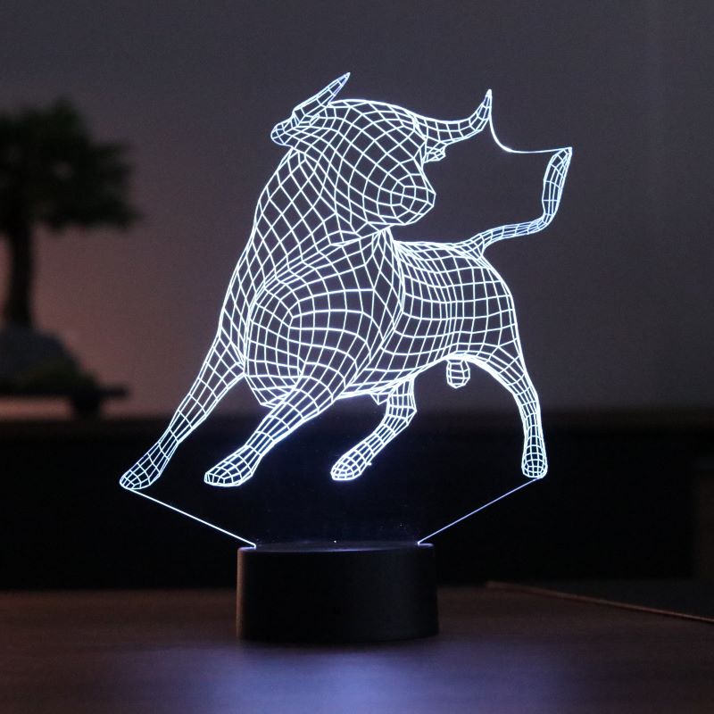 3D bull lamp
