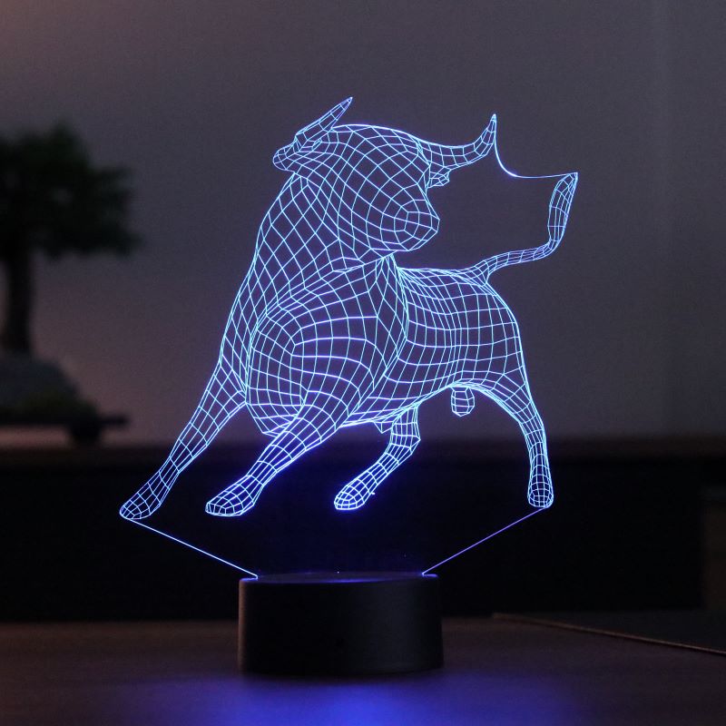 3D bull lamp