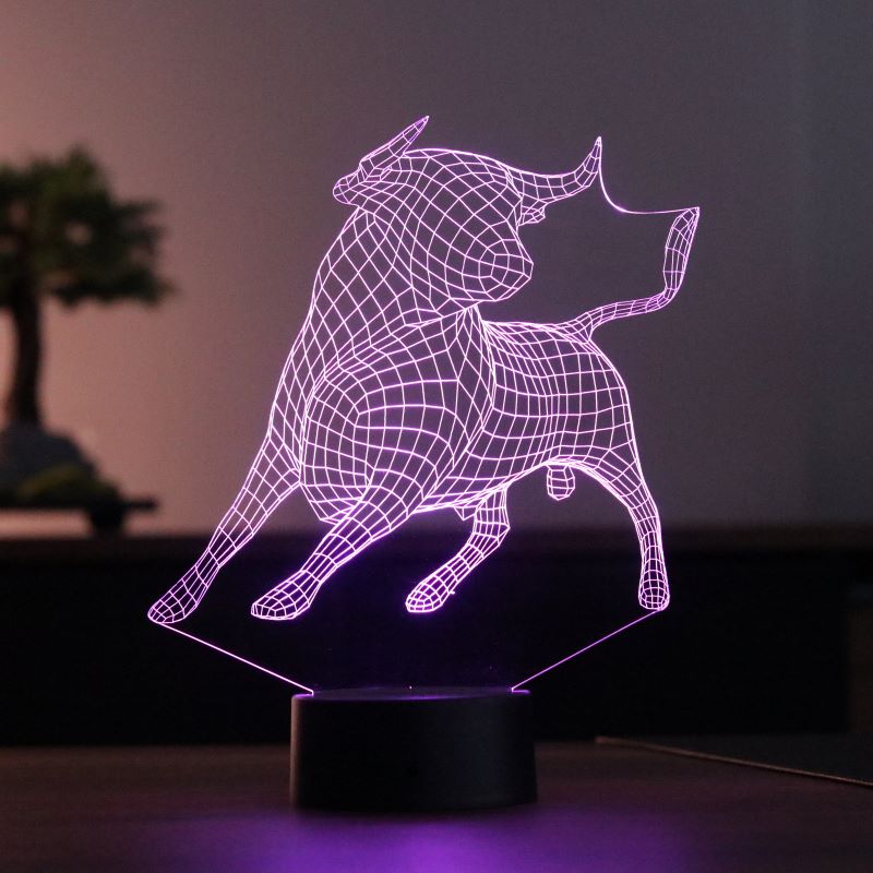 3D bull lamp