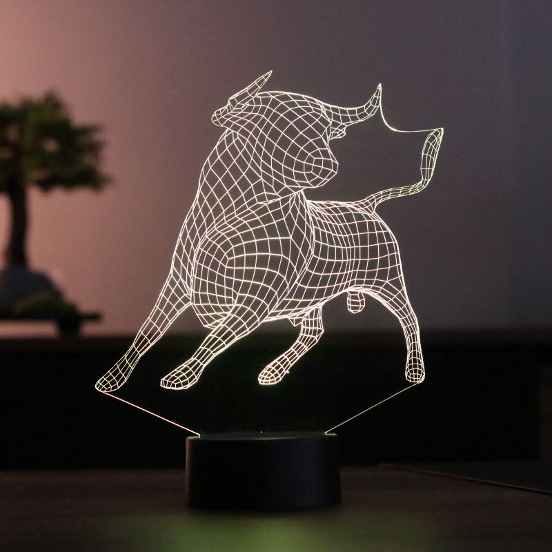 3D bull lamp