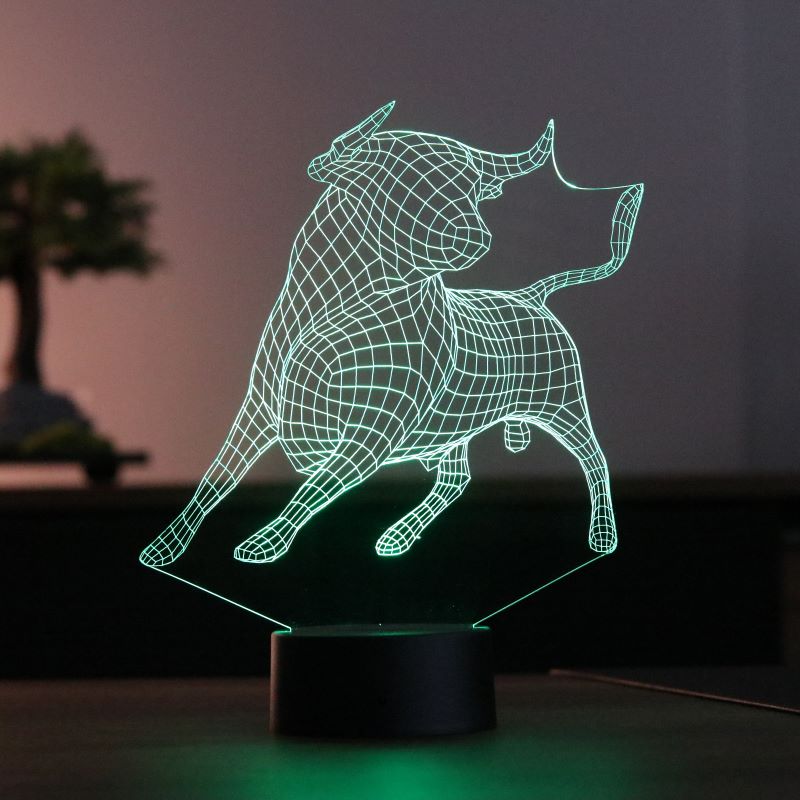 3D bull lamp