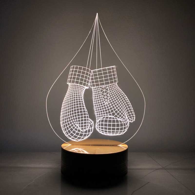 Lámpara de mesa led guante de boxeo 3D