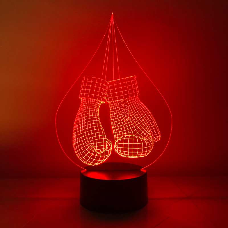 Boks Eldiveni Figürlü Dekoratif Hediye Led Masa Lambası | BYLAMP