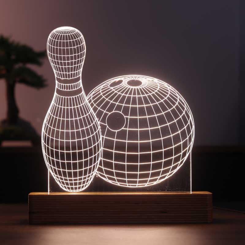 3D Bowling-LED-Tischlampe