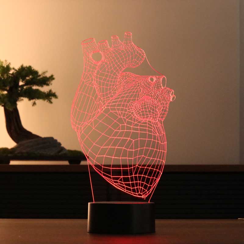 3-D Live Heart LED Table Lamp