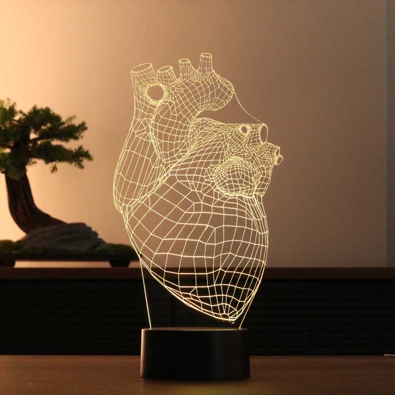 3-D Live Heart LED Table Lamp