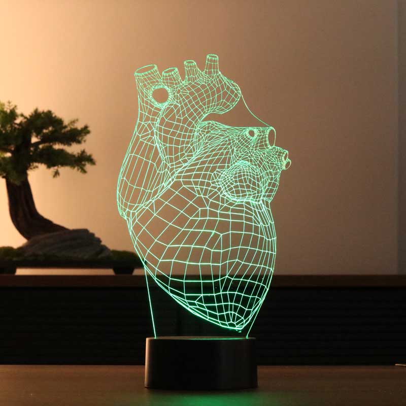 3-D Live Heart LED Table Lamp