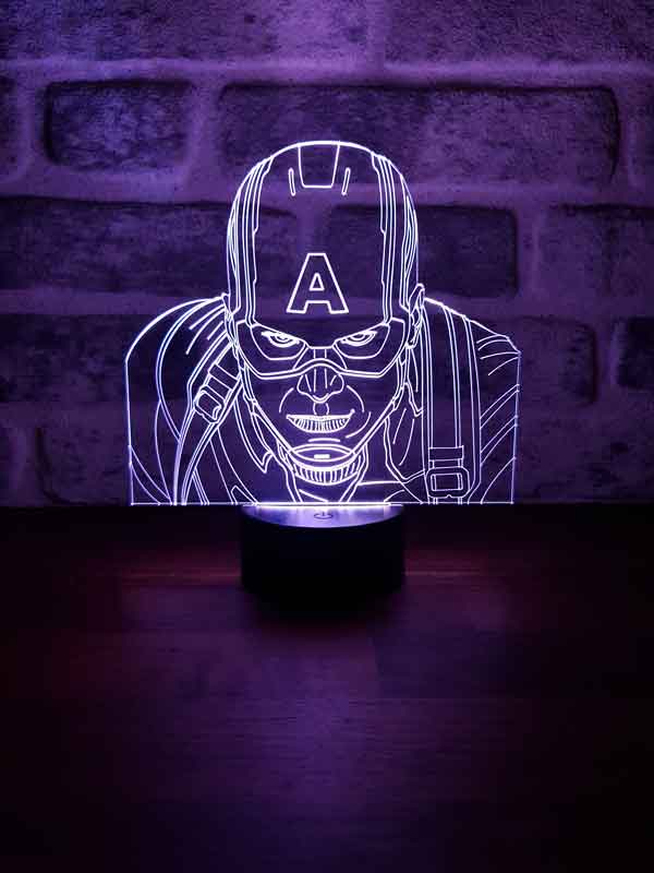 Captain America Figürlü Dekoratif Hediye Led Masa Lambası | BYLAMP