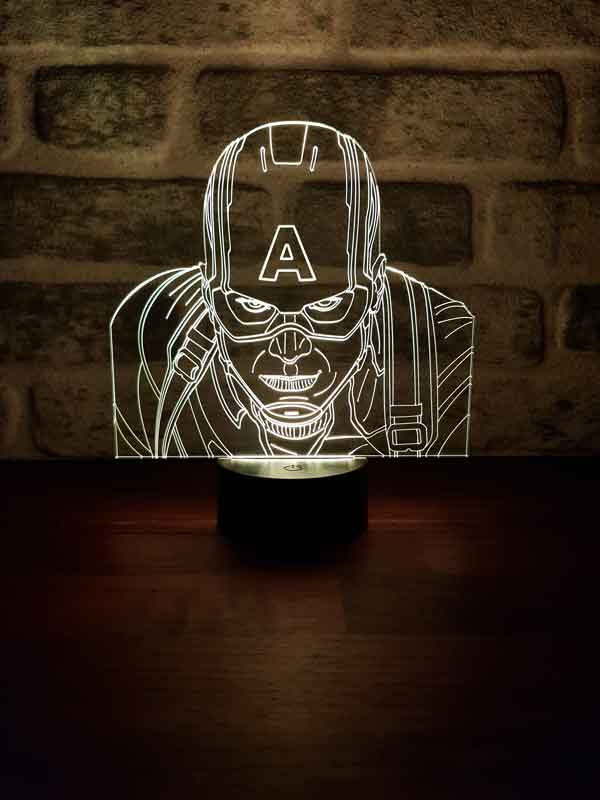 3D Captain America Led Table Lamp