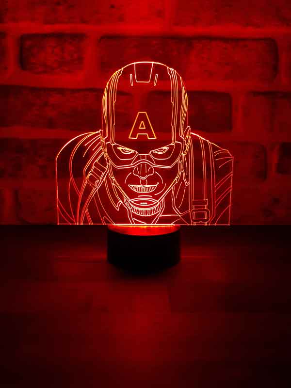 Captain America Figürlü Dekoratif Hediye Led Masa Lambası | BYLAMP
