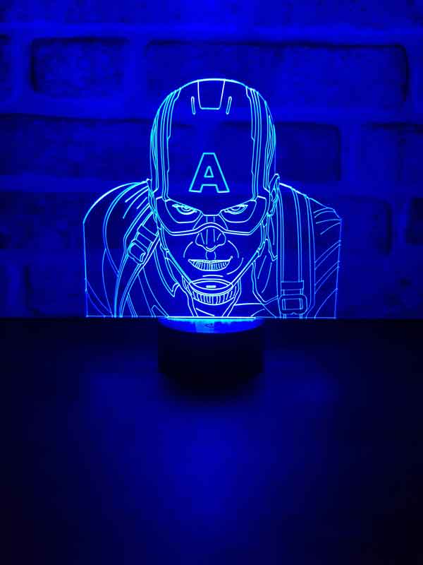 Captain America Figürlü Dekoratif Hediye Led Masa Lambası | BYLAMP