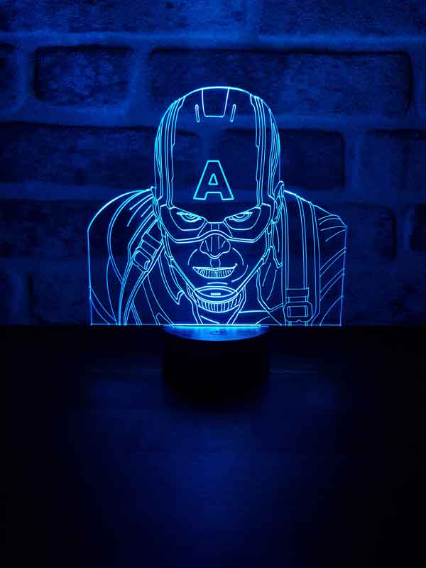 Captain America Figürlü Dekoratif Hediye Led Masa Lambası | BYLAMP