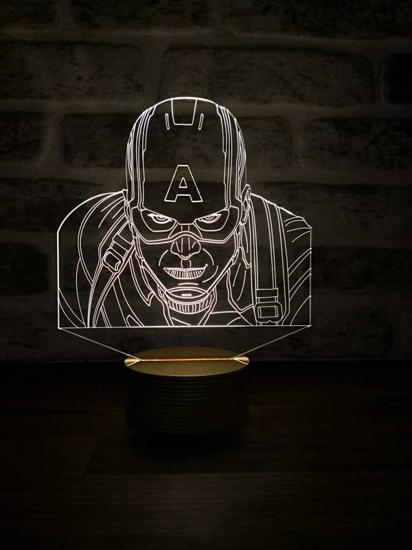 3D Captain America Led Table Lamp