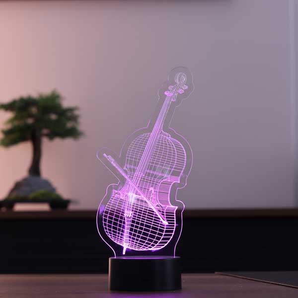 3D-Cello-LED-Tischlampe
