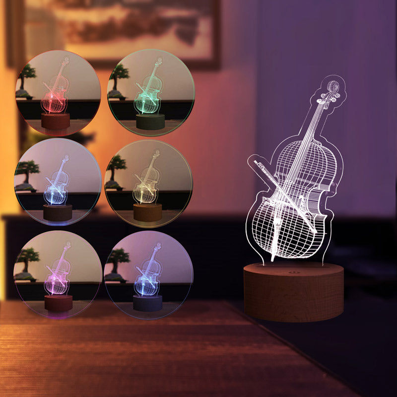 3D-Cello-LED-Tischlampe