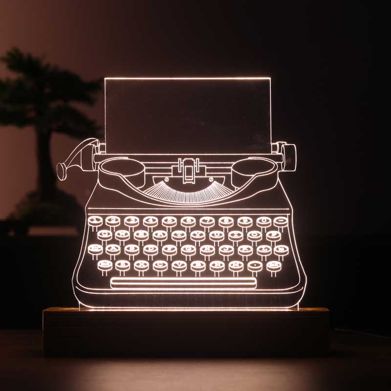 3D Typewriter Led Table Lamp | Bylamp